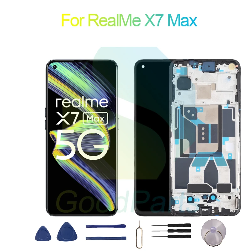 Для RealMe X7 Max 5G замена экрана 2400*1080 LCD сенсорный дигитайзер