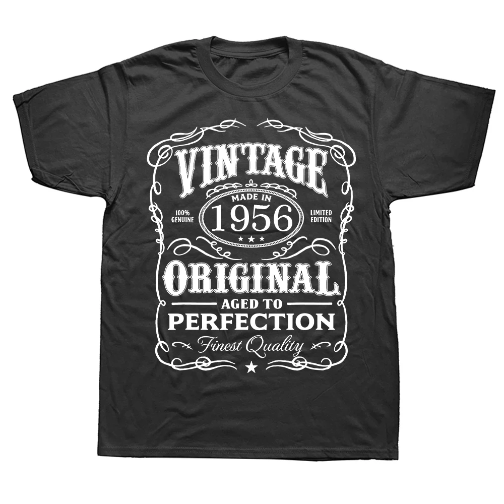 

Vintage 1956 Perfection All Original Part Cool Tshirt Men Novelty Sarcastic T Shirt Hip Hop Hipster Streetwear Tee Shirt