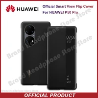 original huawei p50 pro smart view flip cover business smartphone case leather cover drop protection casing