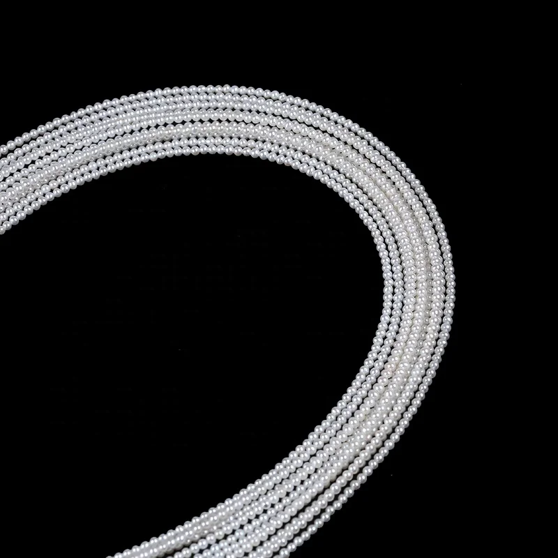 

Wholesale 2-2.5mm AAA white freshwater round pearls beads strand jewelry for women