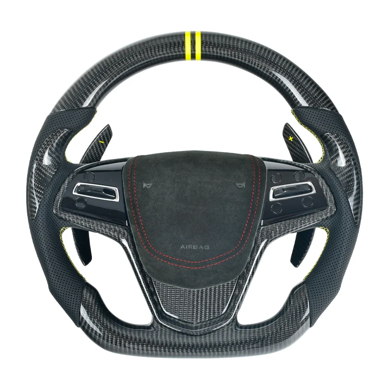 

For Cadillac Ats Cts Steering Wheel Carbon Fiber Customized 2014 2015 2016 2017 Decoration