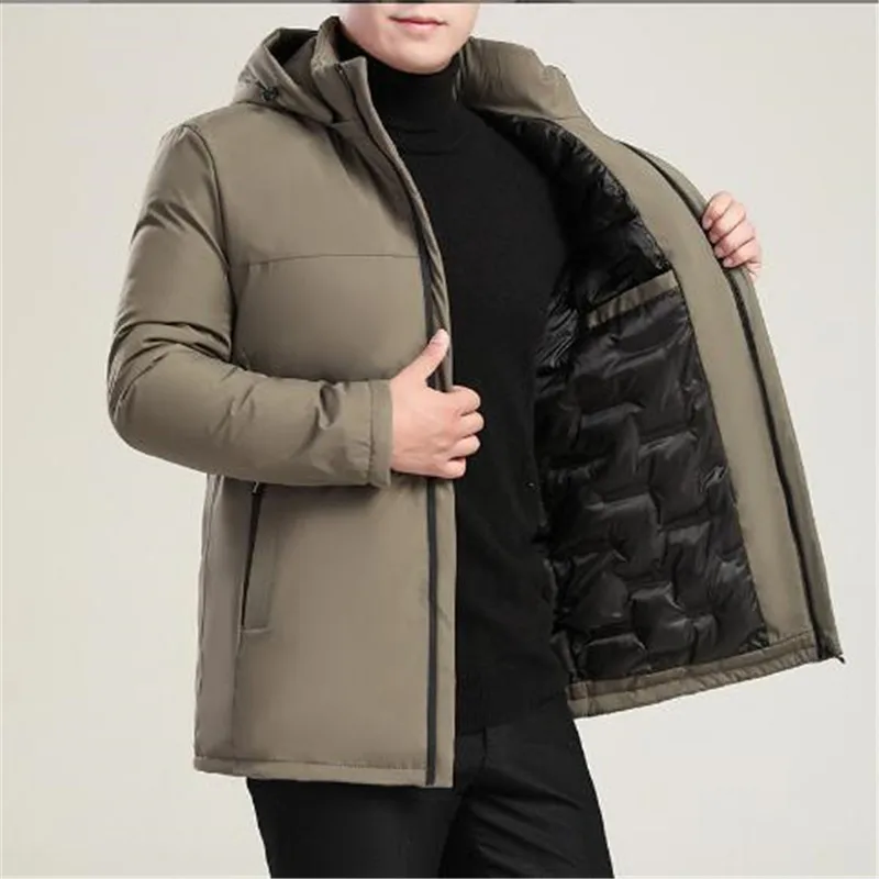 

Plus Size 4XL Winter Parka Men Casual Thicken Cotton Jacket Hooded Outwear Windproof Warm Coat Hooded NEW