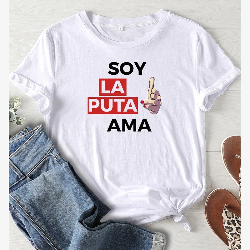 

Women T-shirt La Casa De Papel Graphic Top Female T Shirt Aesthetic Alternative Clothing Vintage Streetwear O-Neck Lady Clothing
