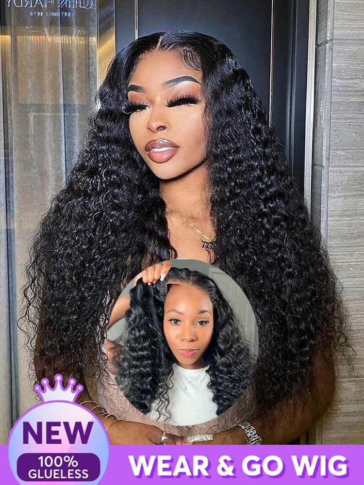 

Wear and Go Glueless Curly Human Hair Wigs Ready To Wear Pre Cut Plucked 5x5 Hd Lace Closure Wig 13x4 13x6 Deep Wave Frontal Wig