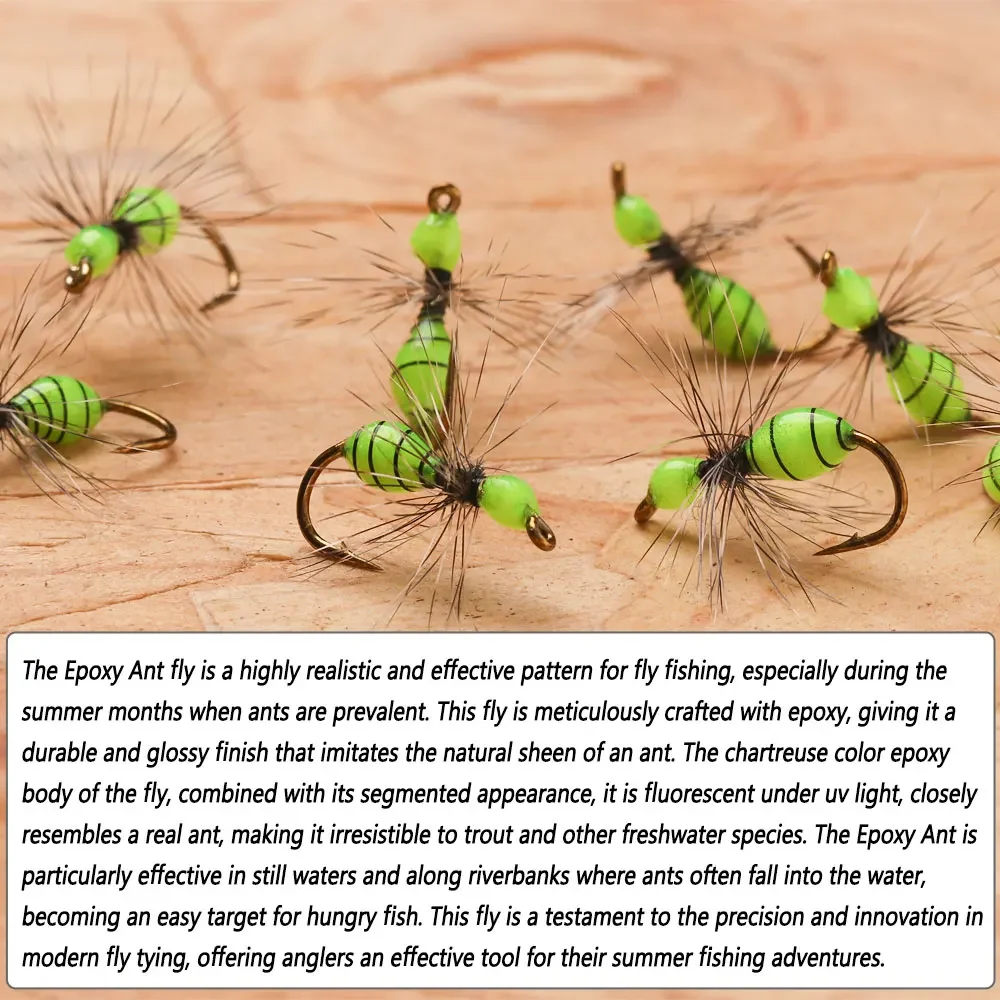 Наживка Bimoo 6 шт. #10 ~ #16 нахлыстовка гризли эпоксидная муравьиная флуоресцентная