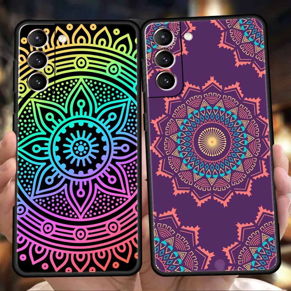 

Mandala Case for Samsung Galaxy S22 S20 S21 FE Ultra S10 S9 M22 M32 Note 20 Ultra 10 Plus 5G Silicone Phone Cover Fundas Coque