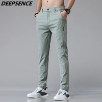 spring summer mens trousers daily office work men casual pants slim straight thin breathable sports stretch pants joggers men