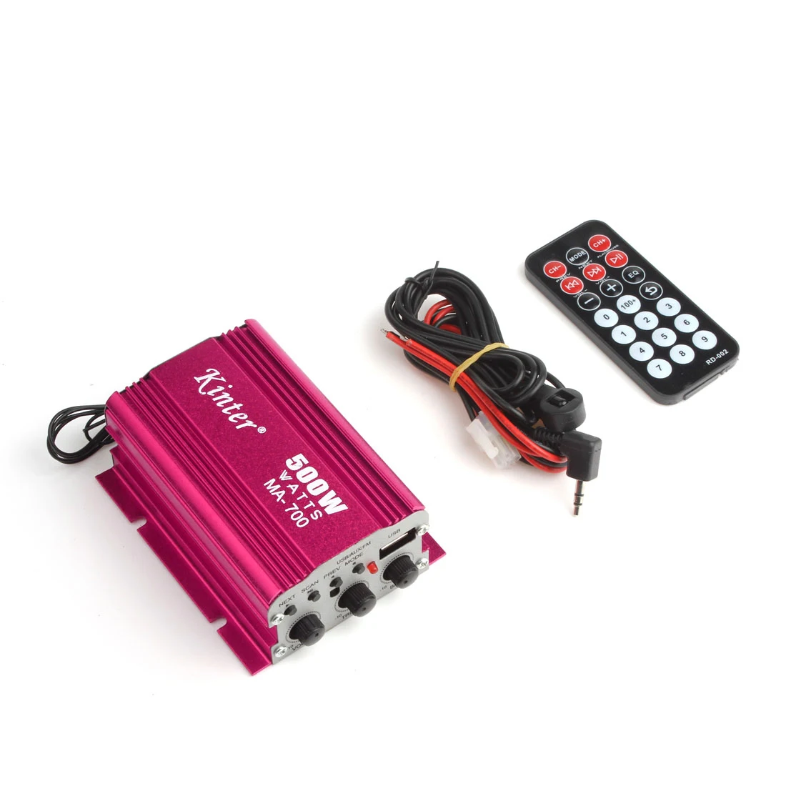 Kinter MA-700 Автомобильный аудиоусилитель с 2 каналами, поддержка USB MP3 FM входа и дистанционного управления для мотоцикла и лодки.