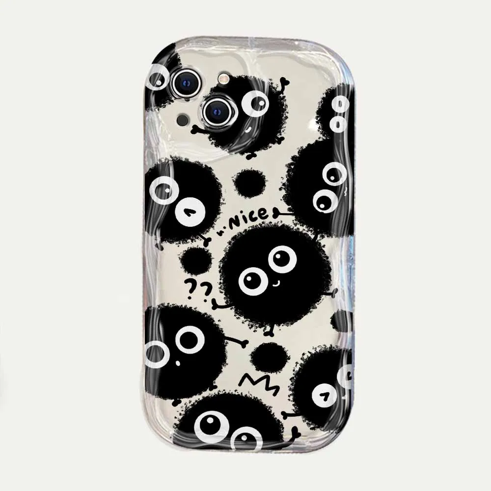 Прекрасный черный Monster Soot Sprites новый чехол для телефона с 3D волной Samsung Galaxy S25 S24 S23
