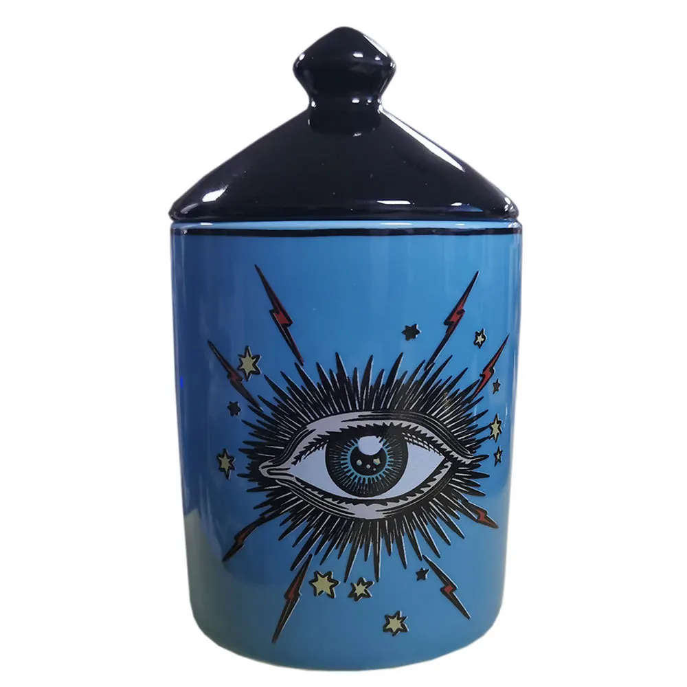 

Storage Jar, Ceramic, Three-dimensional, Decorative Retro Star Eye Decorative Desktop Ornaments