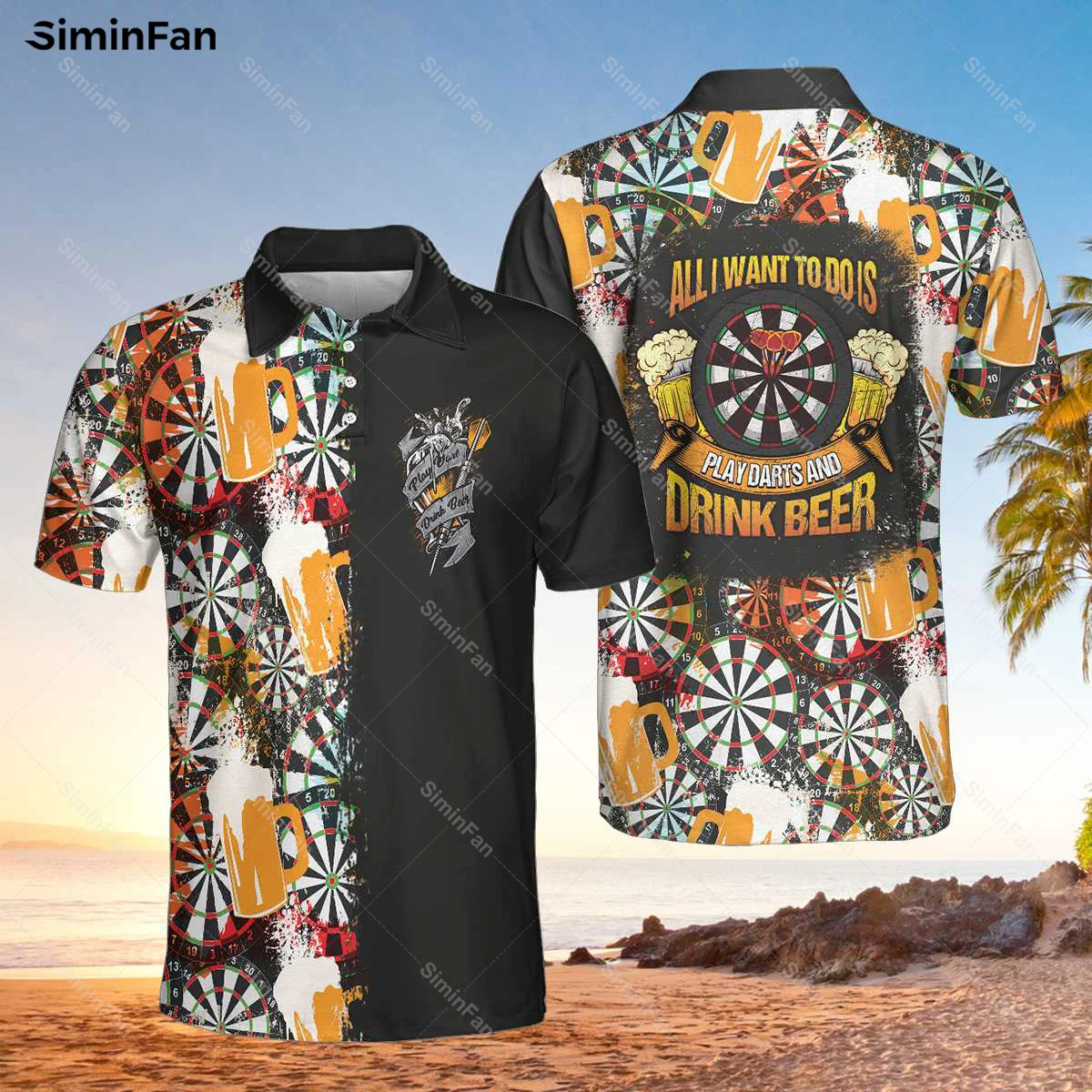 Футболка-поло Мужская/Женская теннисная с 3D-принтом