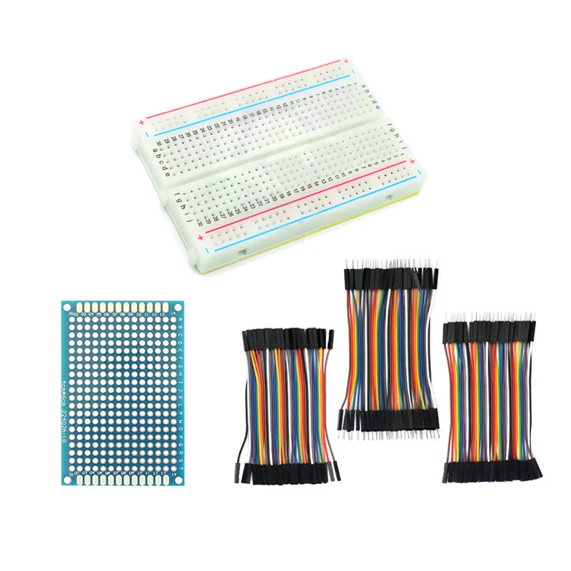 

Dupont Line Male To Male + Female To Female and Male To Female Mini Breadboard Jumper wire Double Sided PCB Board DIY Electronic