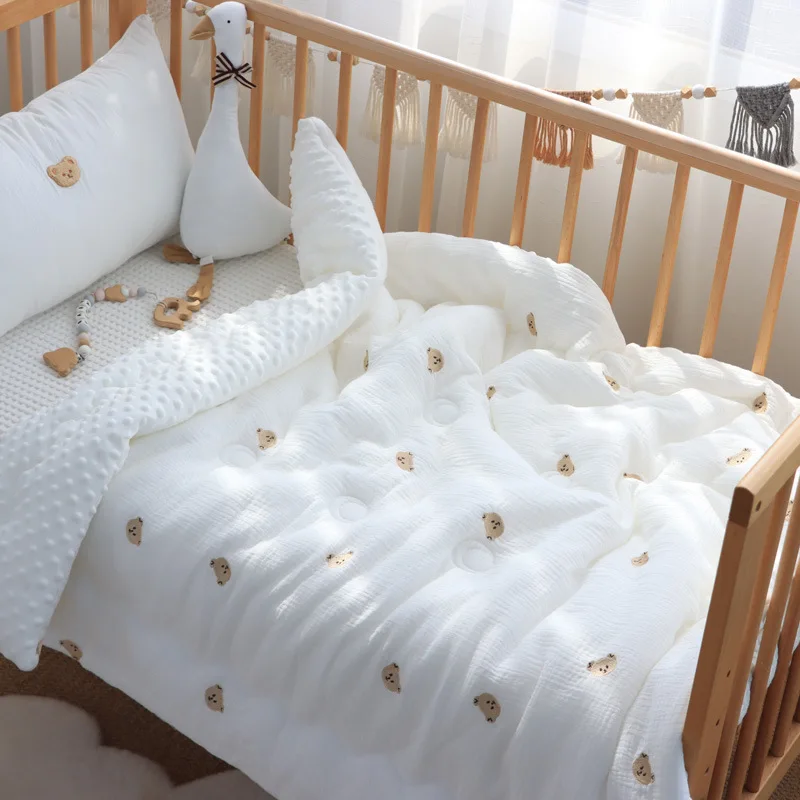 

Children's Quilt, Pure Cotton Wrinkled Gauze Soybean Velvet, Newborn Quilt Newborn Comforter Baby Blanket