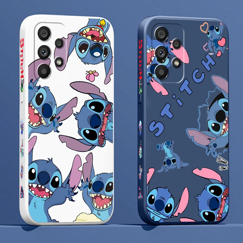 

Lilo Stitch Disney Cool Cute Phone Case For Samsung A73 A72 A71 A52 A53 A54 A51 A42 A34 A32 A14 A21S A13 A12 5G Liquid Left Rope
