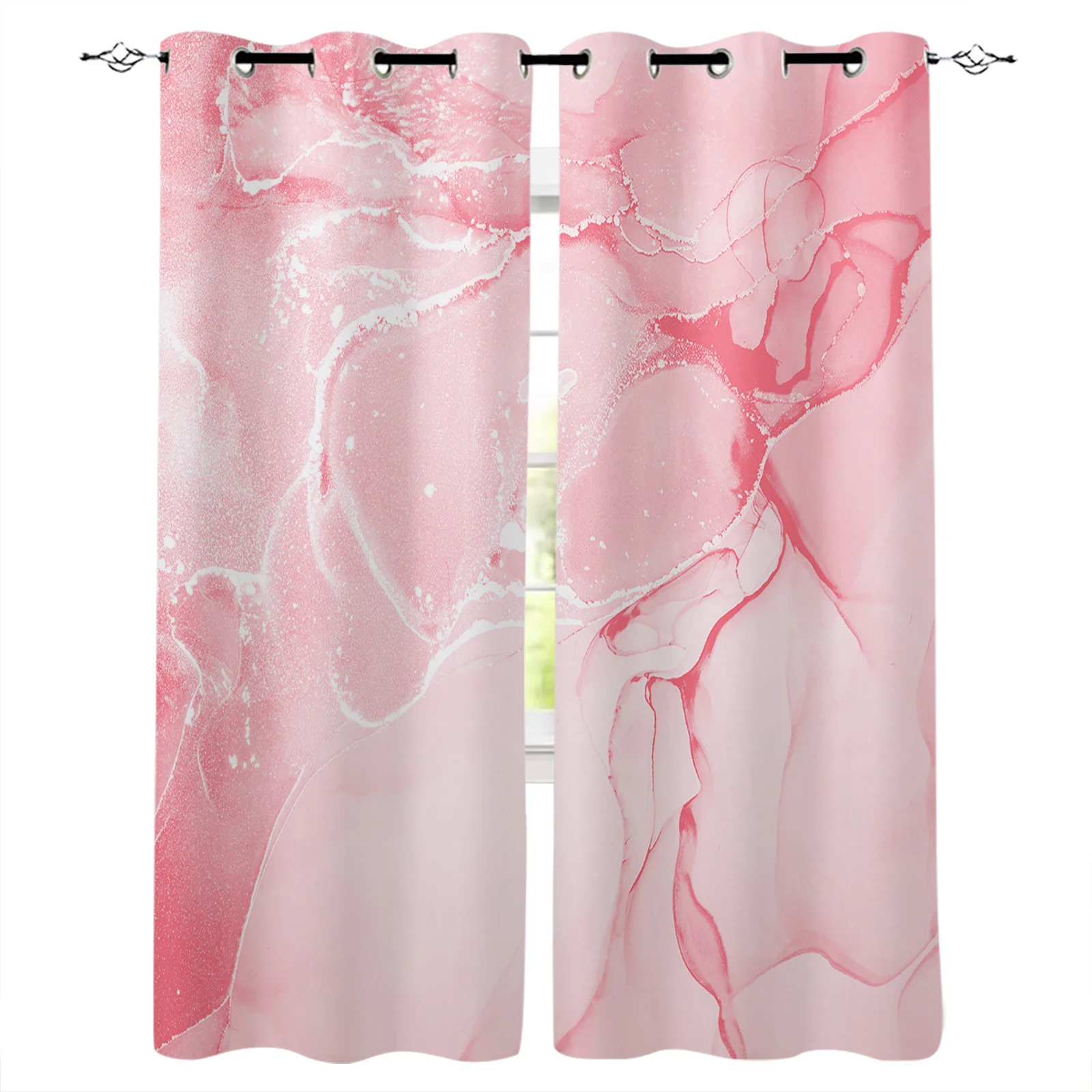 

Розовая мраморная текстура Современная фотосессия для гостиной Девочки Мальчика спальни кухни длинные оконные занавески Cortinas
