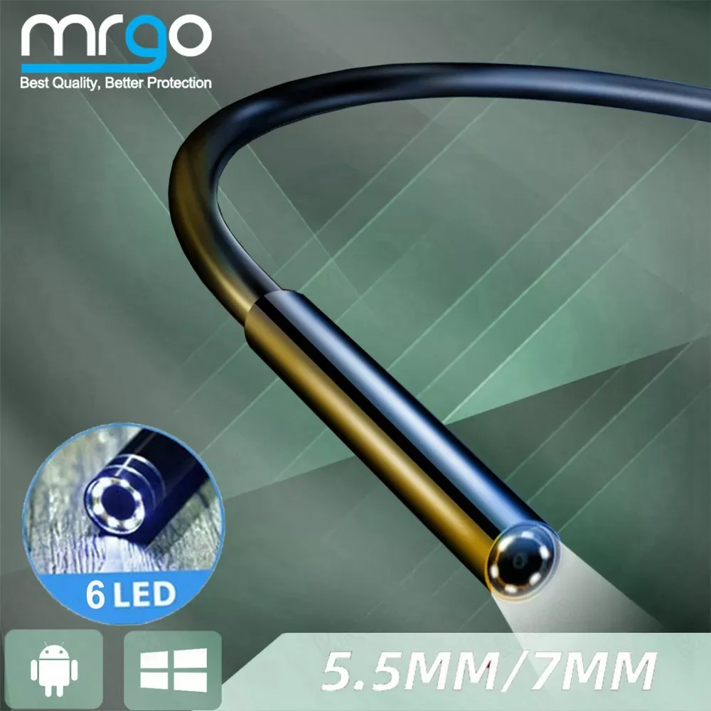 

Камера-Эндоскоп 7 мм 5,5 мм для телефона Android гибкий IP67 кабель объектива Micro USB C Промышленная камера эндоскоп ПК 6 светодиодов регулируемый