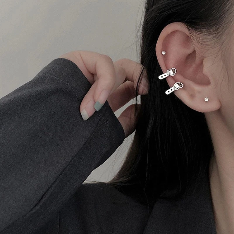 1 шт. серьги-клипсы в виде сердца для женщин панк не пирсинг манжеты ушей