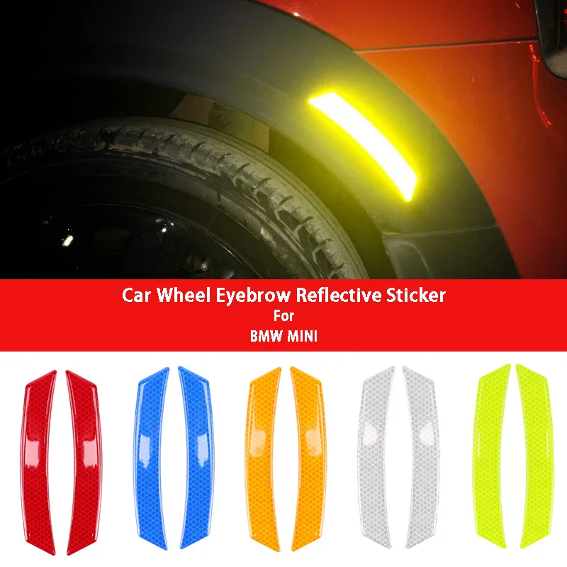 

Car Bumper Reflective Warning Strip Sticker Wheel Rim Eyebrow Warn Light Reflector Protective Sticker Scratch Paster Accessories