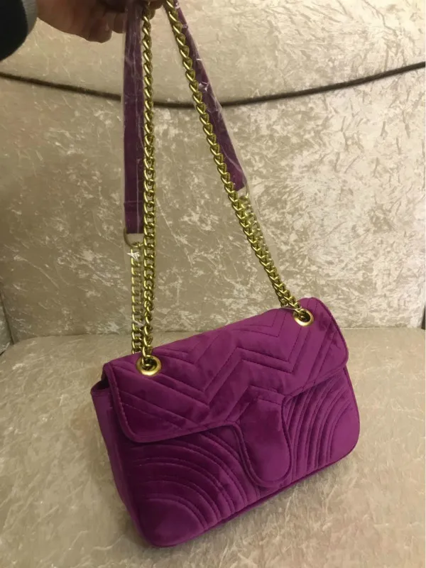 

Designer-Marmont velvet bags handbags women famous brands shoulder bag Sylvie designer luxury handbags purses chain fashion cros