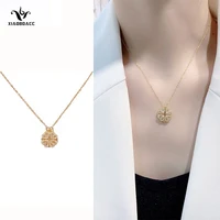 xiaoboacc titanium steel love chain necklace for women fashion gold plated micro inlay zircon clavicle chains pendant necklaces
