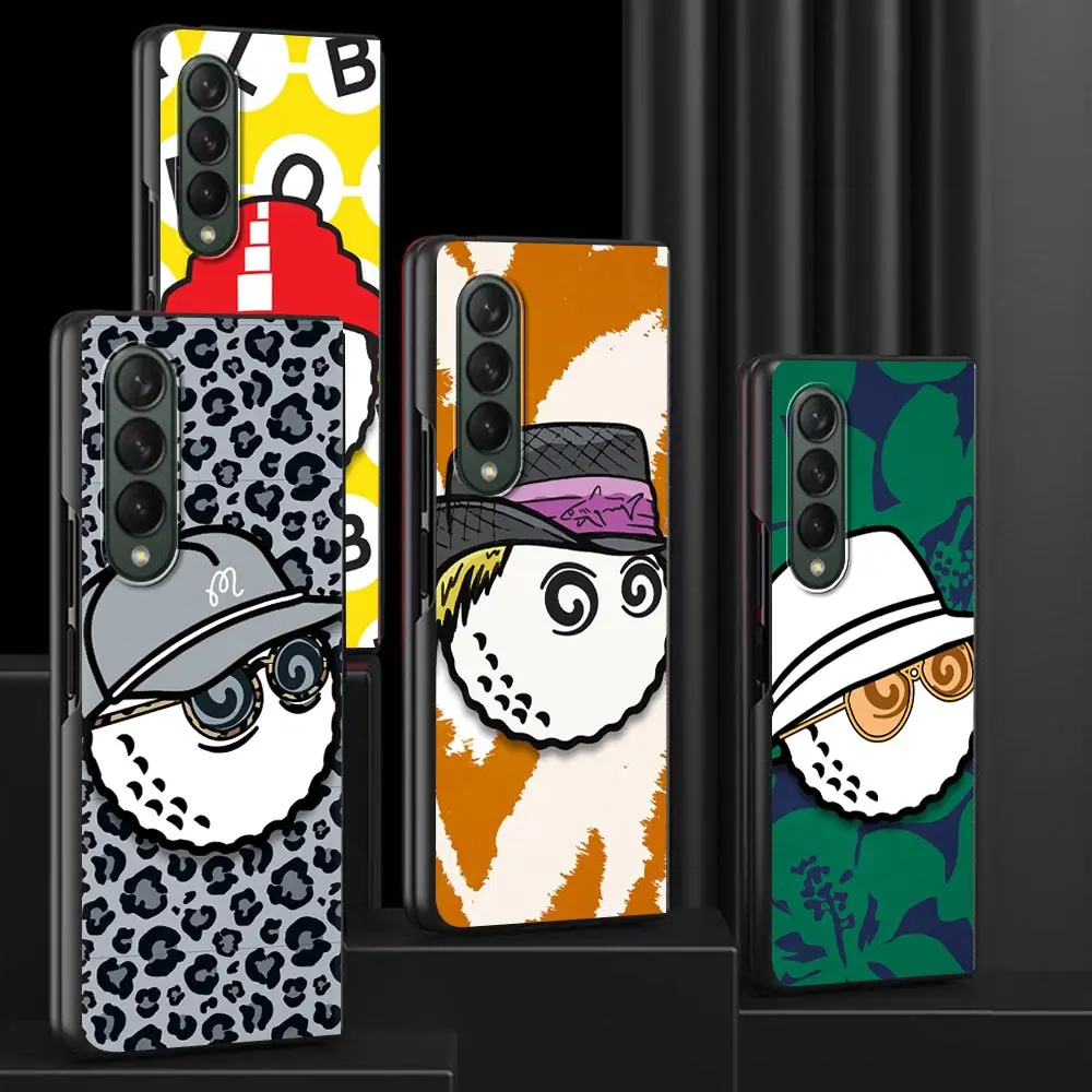 

Fold Black Case for Samsung Galaxy Z Fold 4 Z Fold 3 Phone Funda ZFold3 ZFold4 Hard Shockproof Cover Luxury Golf Style Design