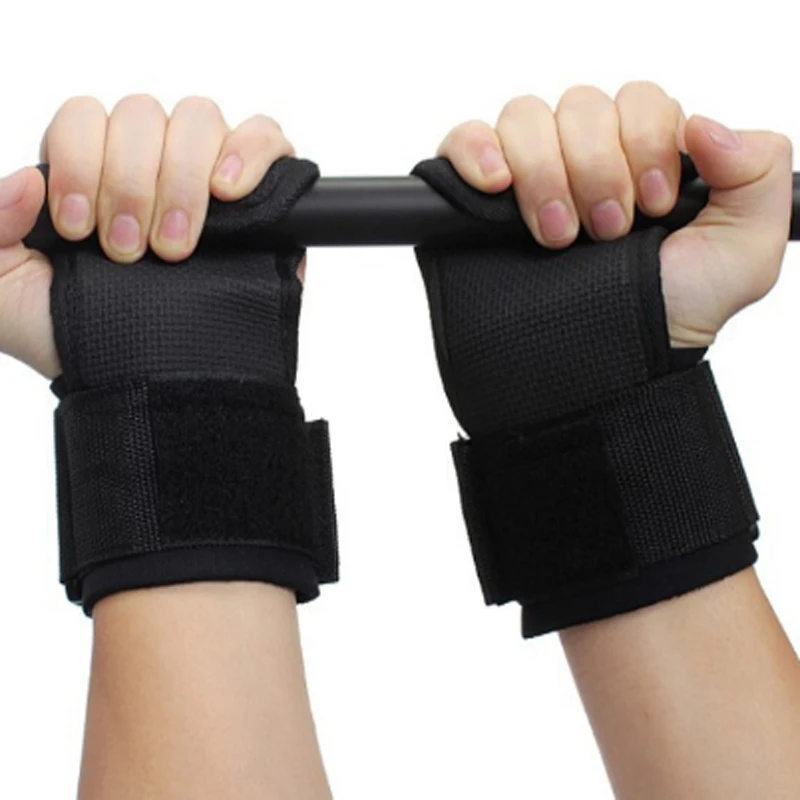 

Hot Selling Adjustable Fitness Wrist Support Weight Lifting Hooks Sport Training Gym Grips Straps Support Gloves