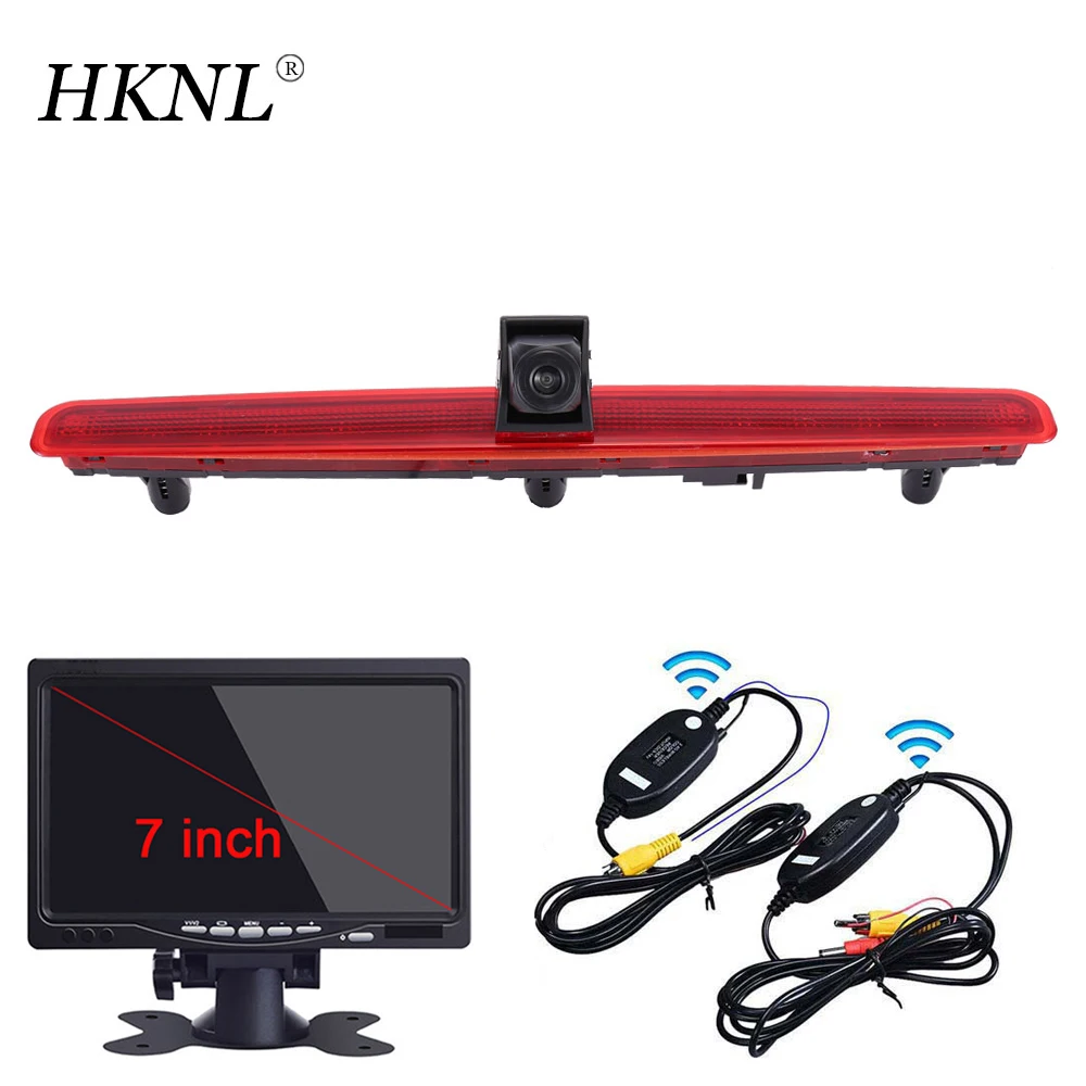 

HKNL For VW T5 Bus Transporter Multivan Caravelle 2003-2015 Car Reverse Camera+7'' Monitor+2.4GHZ Wireless Brake Light van HD