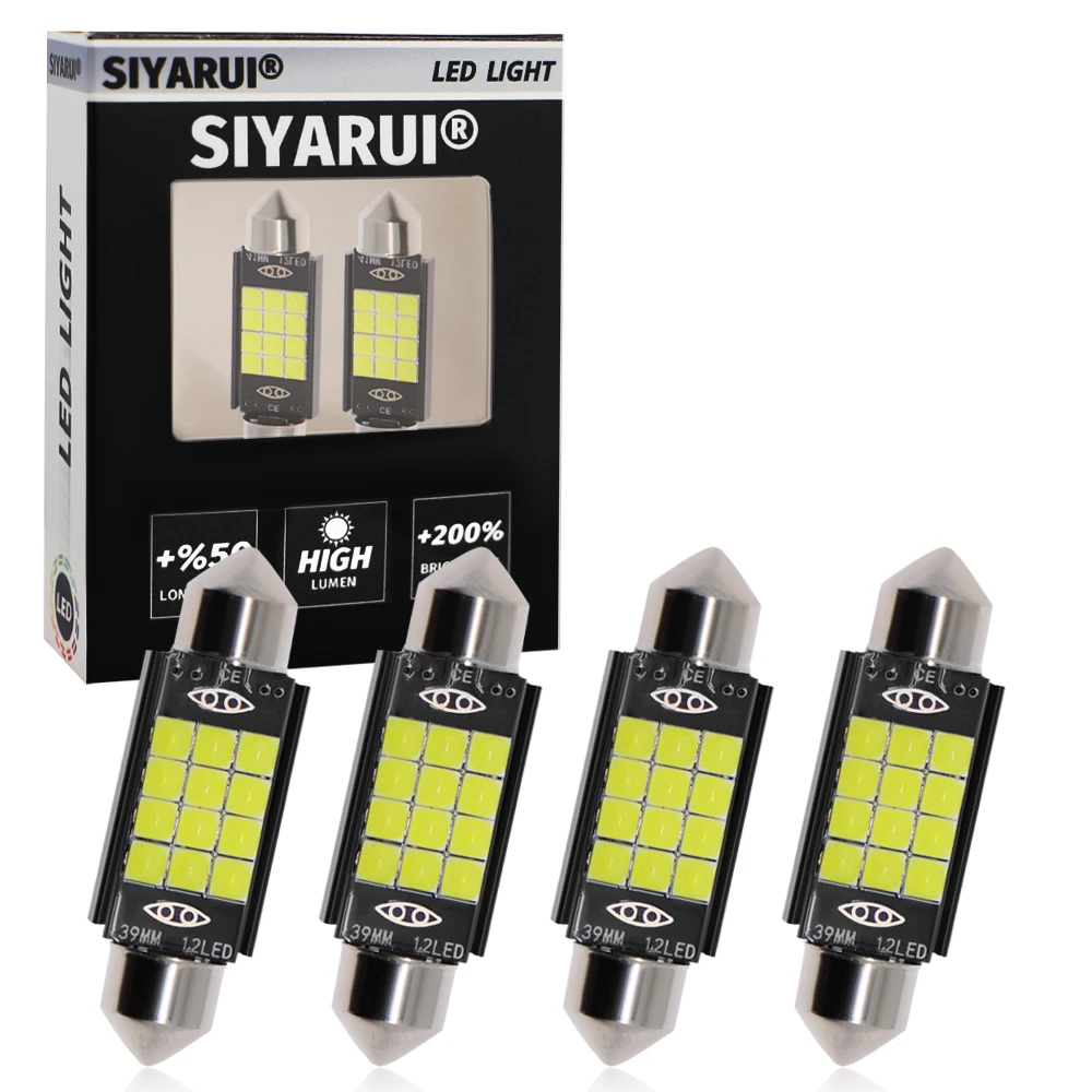 

4 шт. чипы 3030 Canbus C5W C10W Светодиодная лампа 31 мм 36 мм 39 мм 41 мм Автомобильная фестон Внутренняя купольная лампа для чтения свет s 6000K чистый белый