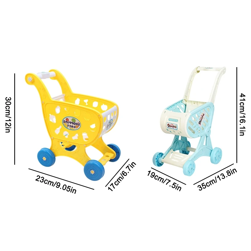 Детская забавная пластиковая тележка для покупок украшение кукольного домика