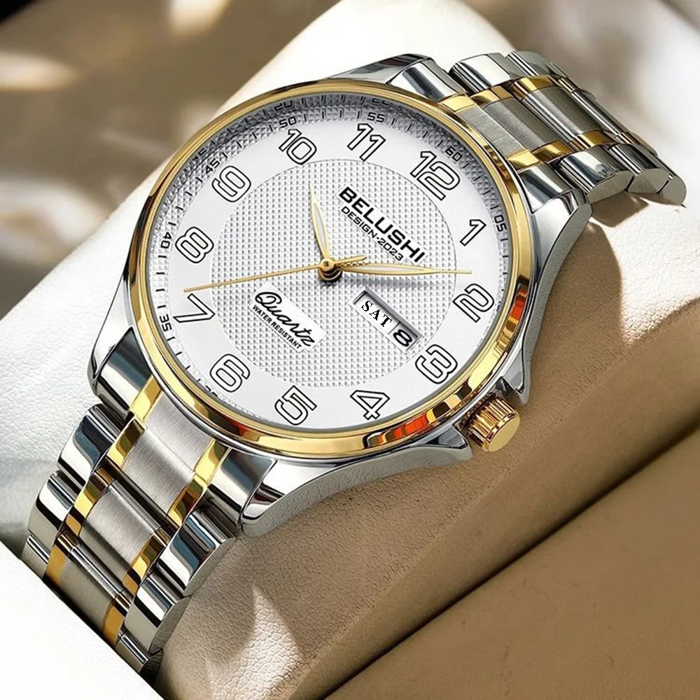 BELUSHI брендовые новые кварцевые наручные часы высшего качества для мужчин и