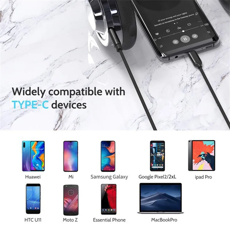 Аудиокабель Usb Type-C на 3 5 мм Aux адаптер для наушников и динамиков автомобильный