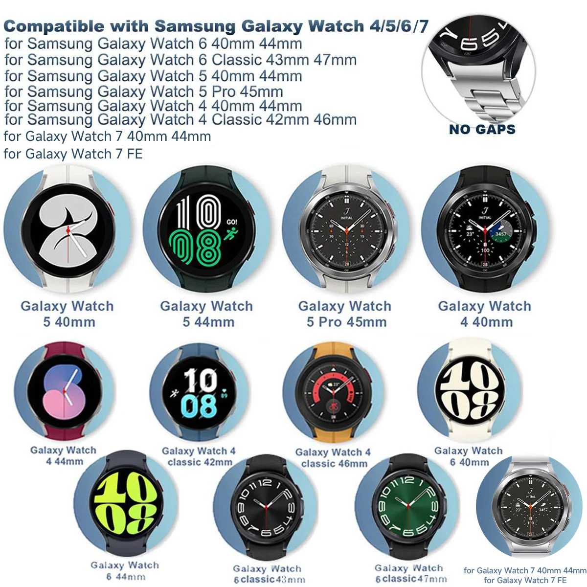 Силиконовый ремешок без зазоров для Samsung Galaxy Watch 6 5 4 40 44 мм 64 Classic 4347 мм Браслет-браслет для Galaxy 5Pro 45 мм Correa (art.: 3920ca27accc2) - 3920ca27accc2