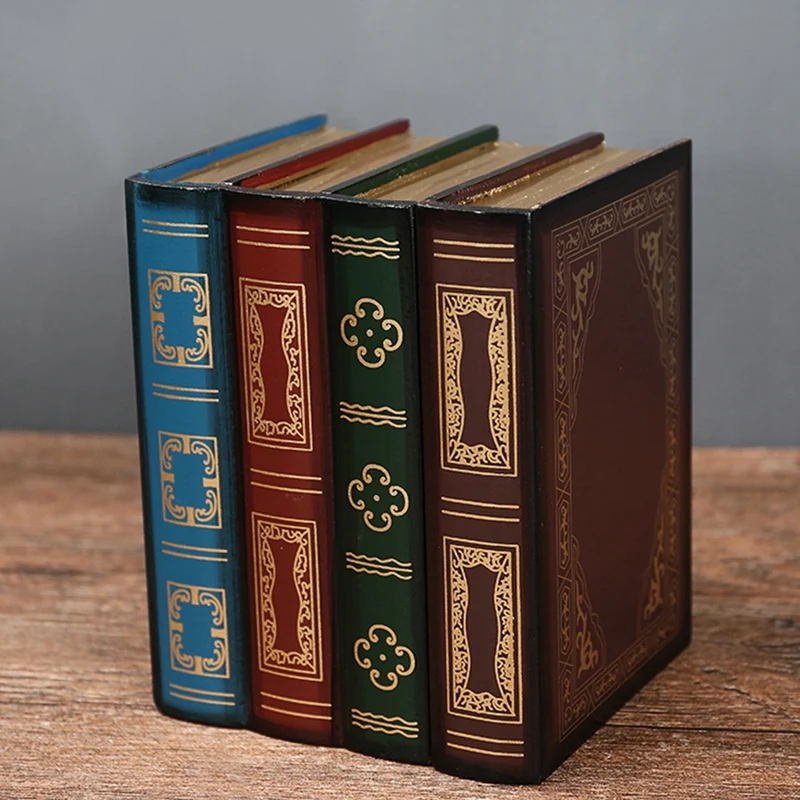 Коробка для хранения в европейском стиле ретро коробка форме книги деревянная