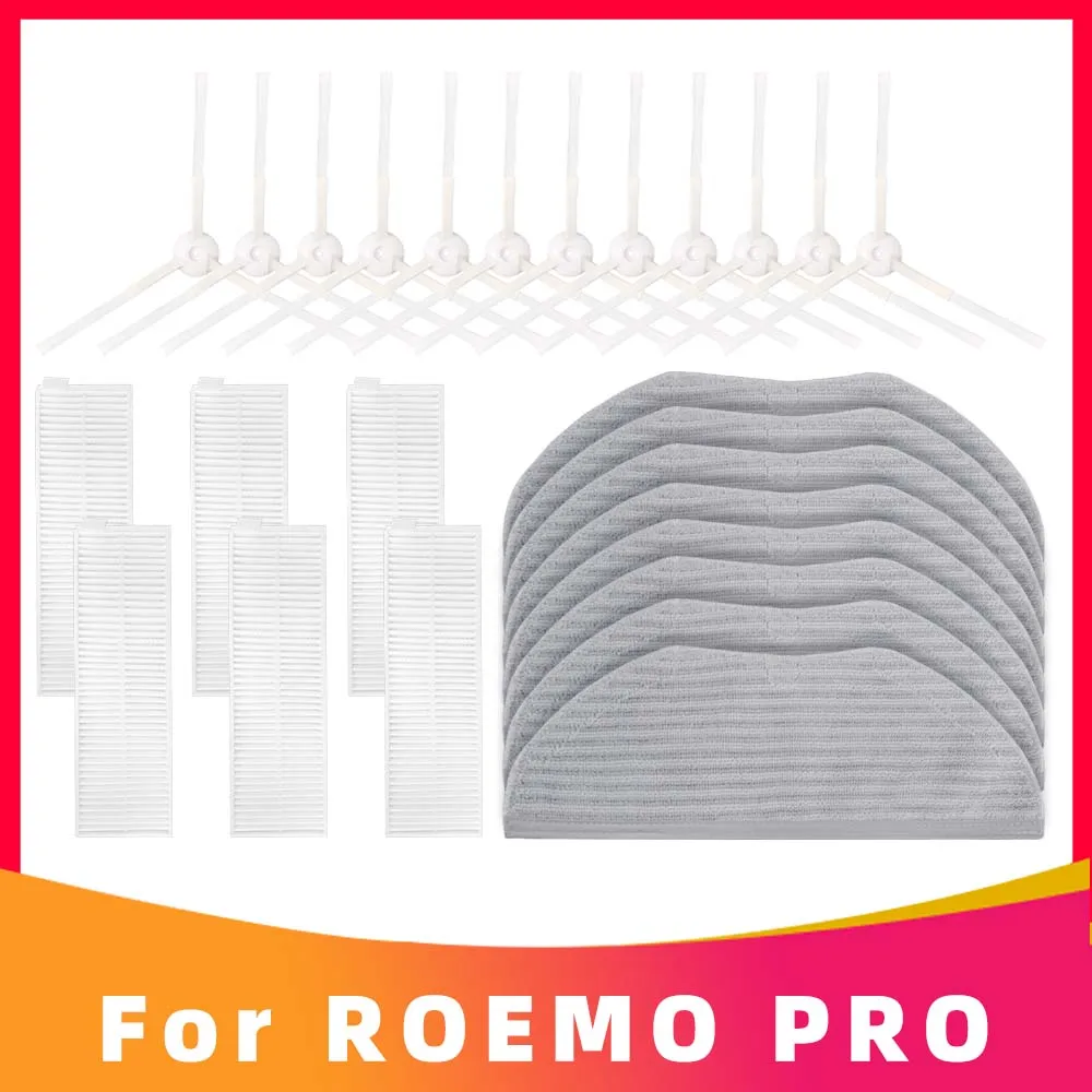 

FOR ROEMO PRO Side Spin Brush Hepa Filter Mop Cloths Robotic Vacuum Spare Parts Accessary Replacement