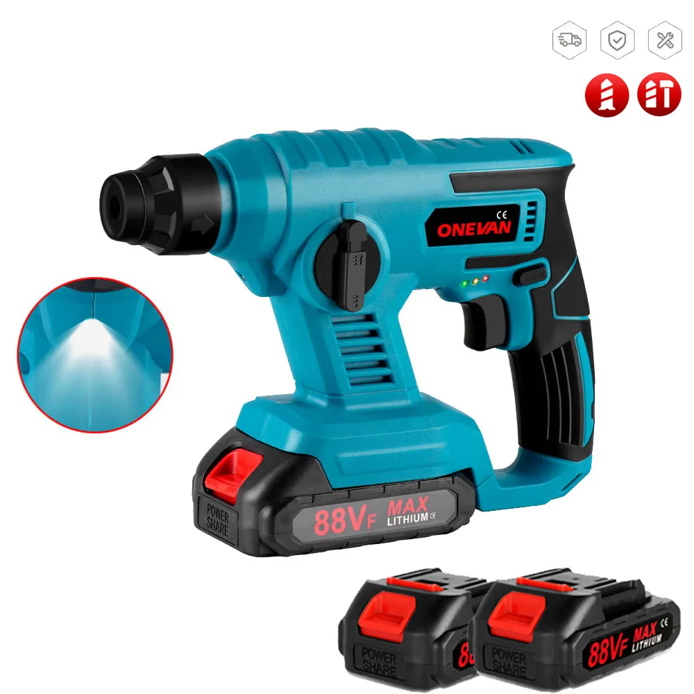 1000W 3600RPM Electric Hammer Rechargeable Cordless Handheld Multifunctional Electric Impact Drill For Makita 18V Battery