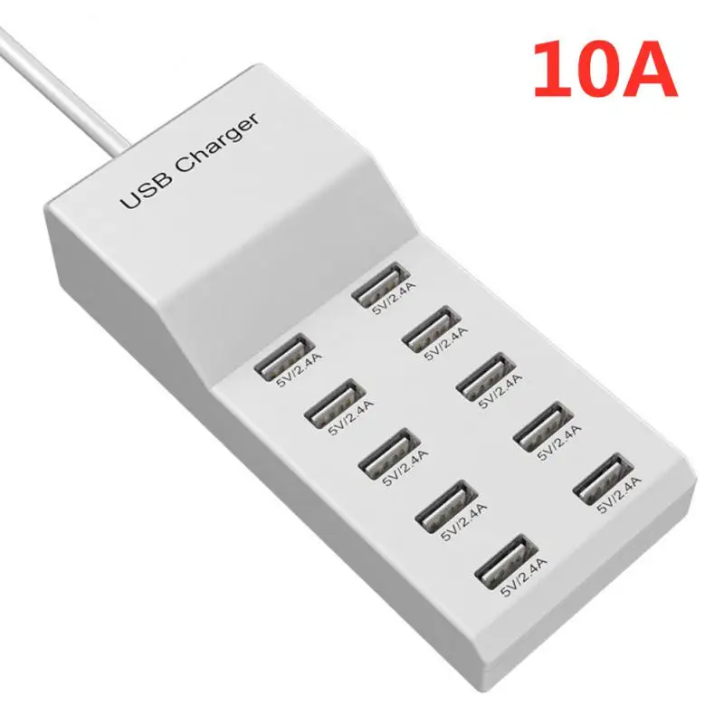 

10 А 10 портов USB зарядное устройство адаптер Быстрая зарядка станция источник питания зарядное устройство для телефона планшета камеры заря...