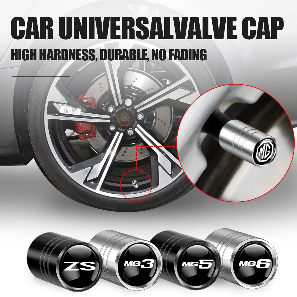 

4PCS Car Styling Metal Wheel Stem Covers Tire Valve Caps Decoration for MG ZS GS 5 Gundam 350 Parts TF GT 6