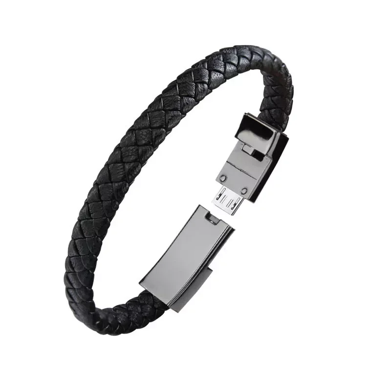 

Soft Leather Bracelet Universal Mobile Phone Charging Cable Micro USB Type C Charging Cord For 13
