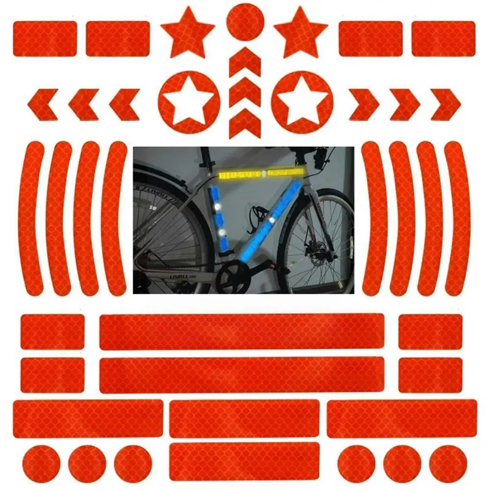 

Bicycle Reflective Stickers Fluorescent Night Safety Reflective Body Strip Scooter Mtb Logo Sticker Grid Stripe Helmet Warn Q4w6
