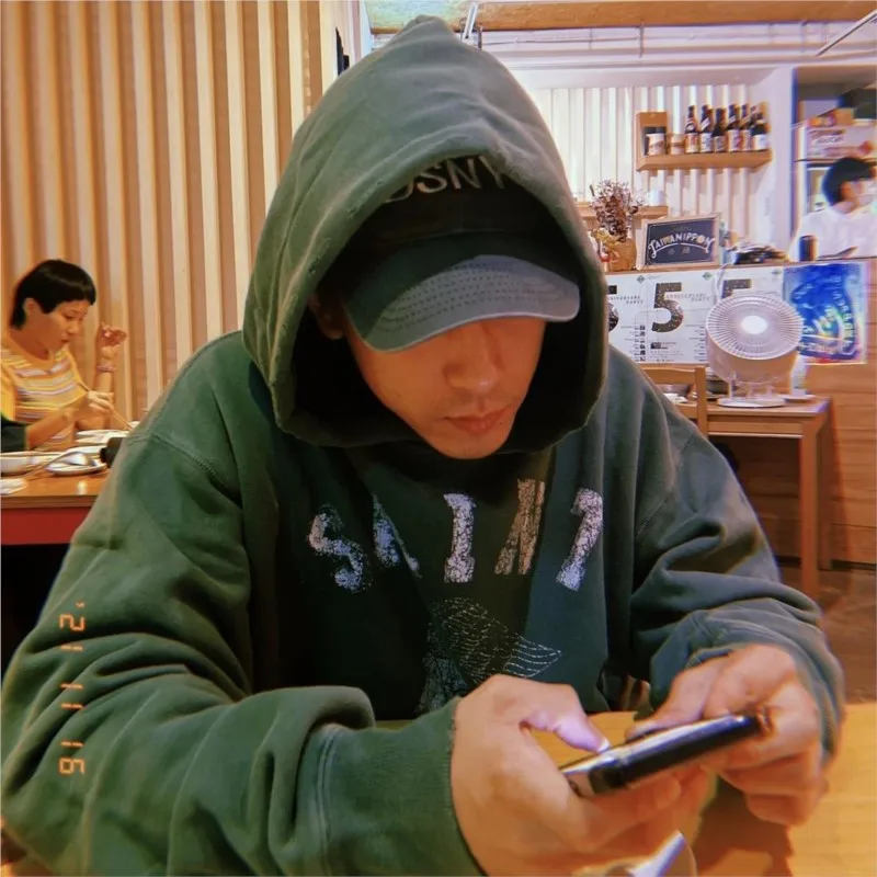 

Personality Doodle Handpainted Washing Vintage Hooded 2022 Autumn And Winter Man New High Street Hip Hop Casual Sweatshirts