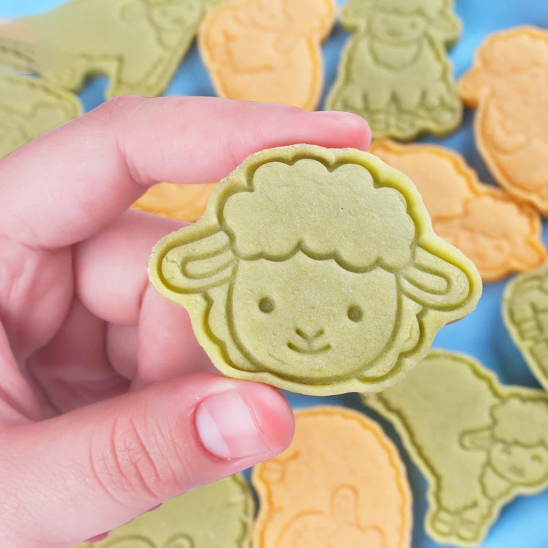 

Sheep Biscuit Mould Animal 3d Stereo Press Plastic Cartoon Cookie Cutter Goat Pastry Cake Decorate Baking Tools Kitchen Bakeware