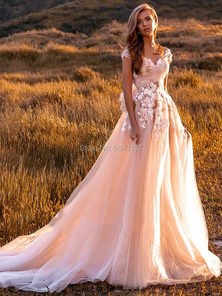 Удивительные свадебные платья цвета шампанского по индивидуальному заказу