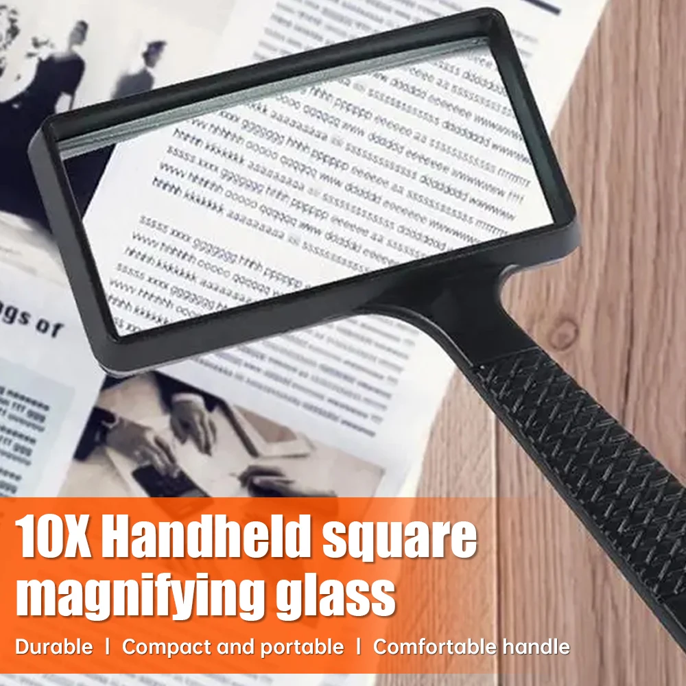 Профессиональные увеличительные очки 10X ручная квадратная лупа для чтения
