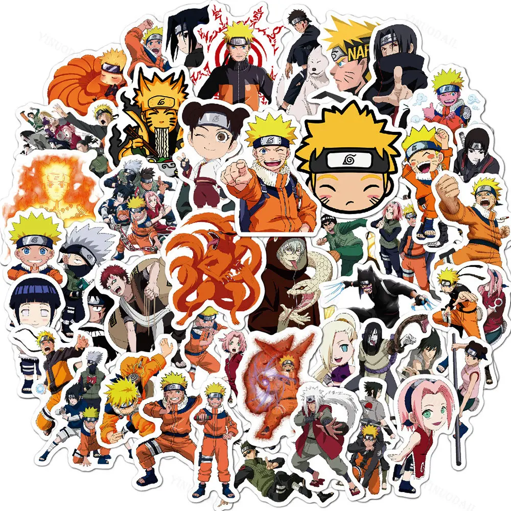 

100pcs NARUTO Anime Stickers for Kids Uzumaki Naruto Uchiha Sasuke Decals DIY Skateboard Laptop Water Bottle Cool Sticker