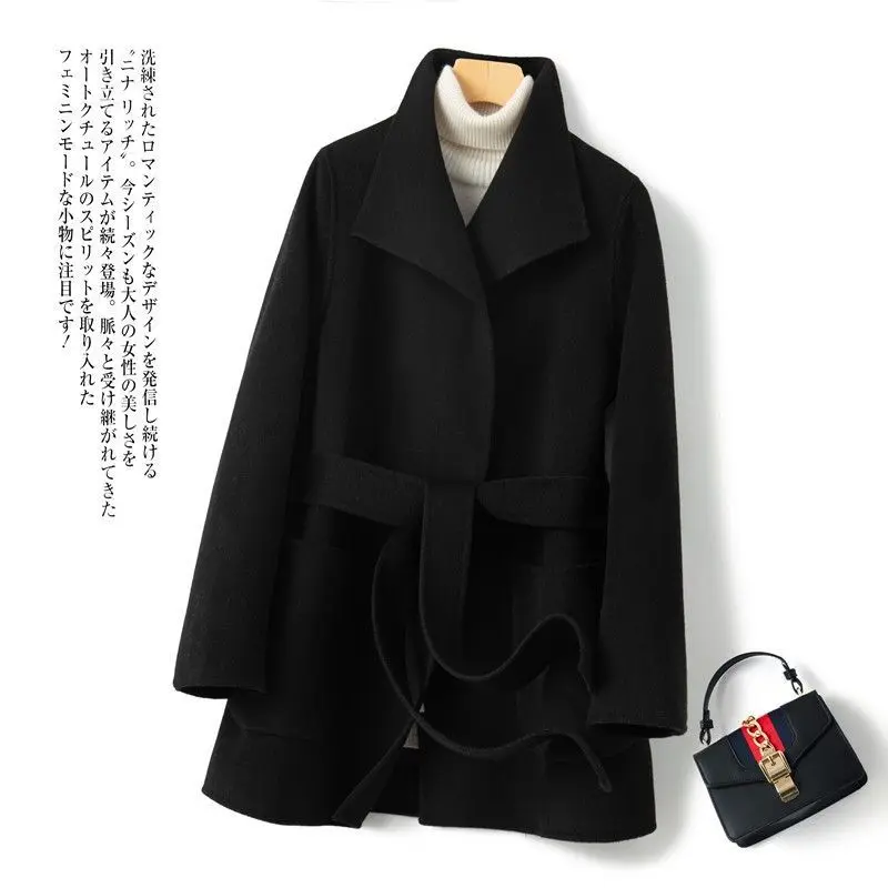 Двустороннее шерстяное пальто в Корейском стиле женские шерстяные ручной работы