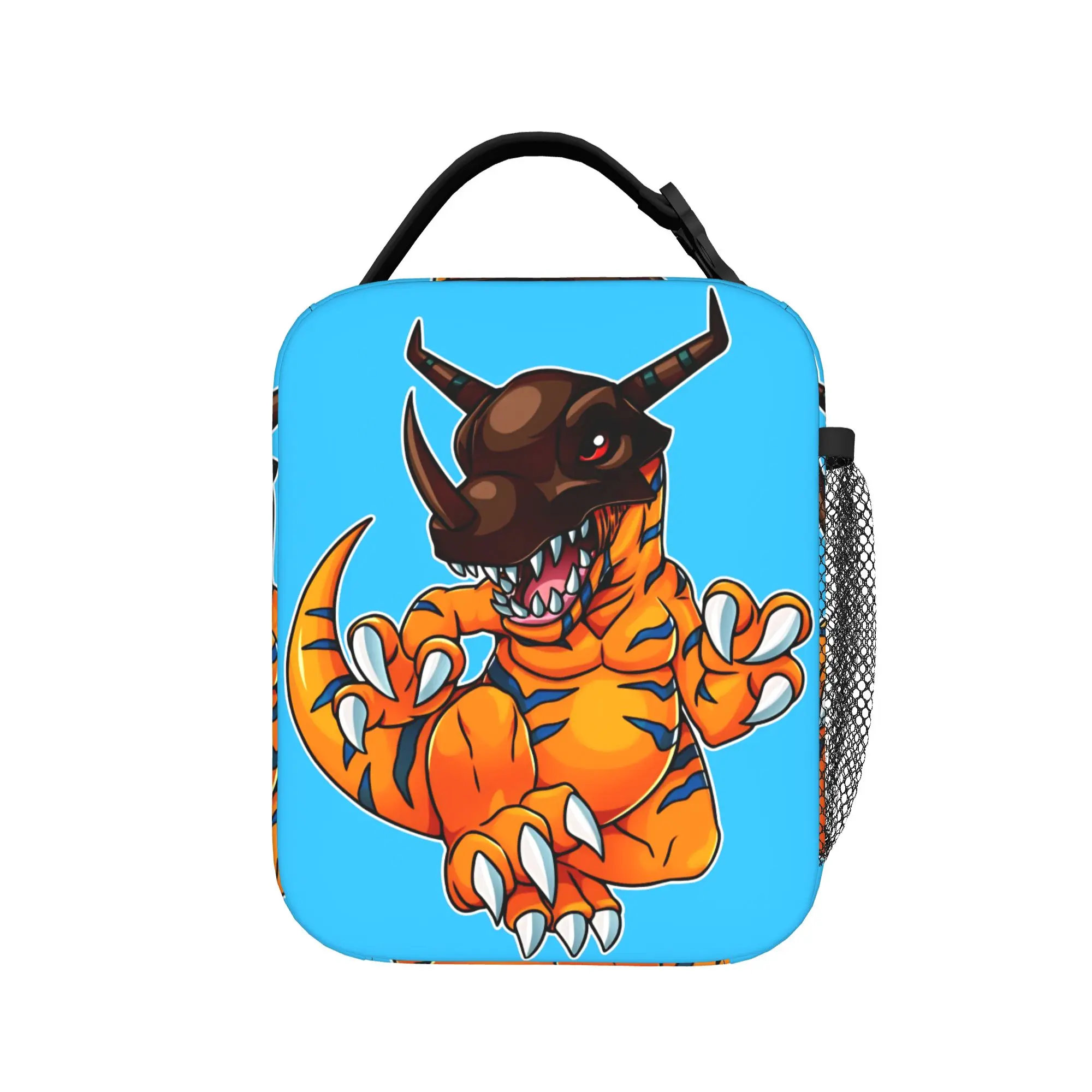 Фото Изолированная сумка-холодильник Digimon Greymon, многоразовая, портативная сумка-контейнер для еды, ланч-бокс для мужчин и женщин, для колледжа и активного отдыха №3