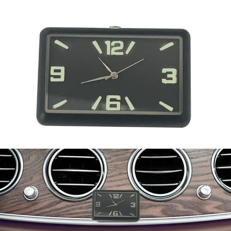 

Car Clocks Mini Quartz Analog Car Dashboard Time Air Vent Stick-On Clock Watch for Car Decoration Universal and Luminous D7YA