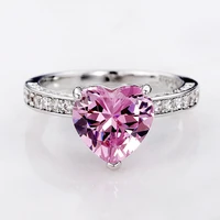 zakol cuteromantic heart shape cubic zirconia ring bands luxury pink stone bridal wedding jewelry rings for women zpr49