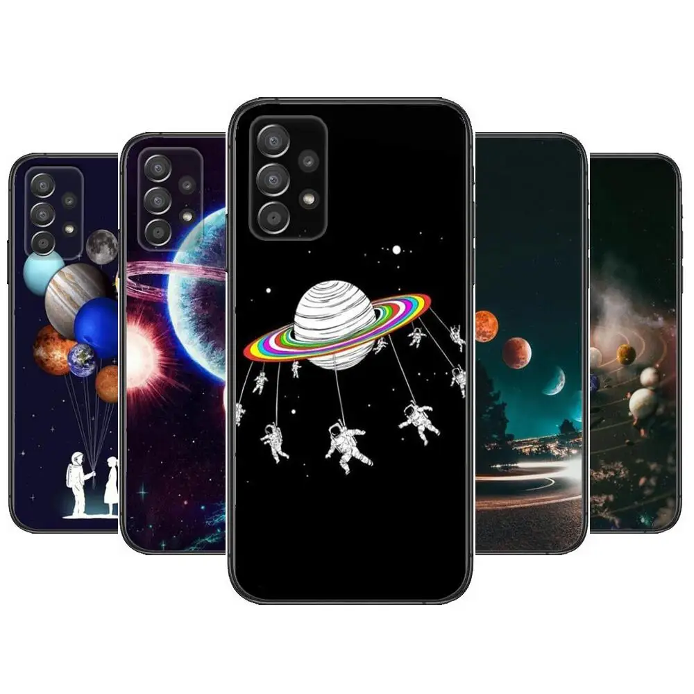 

sky space astronaut Phone Case Hull For Samsung Galaxy A70 A50 A51 A71 A52 A40 A30 A31 A90 A20E 5G a20s Black Shell Art Cell Cov