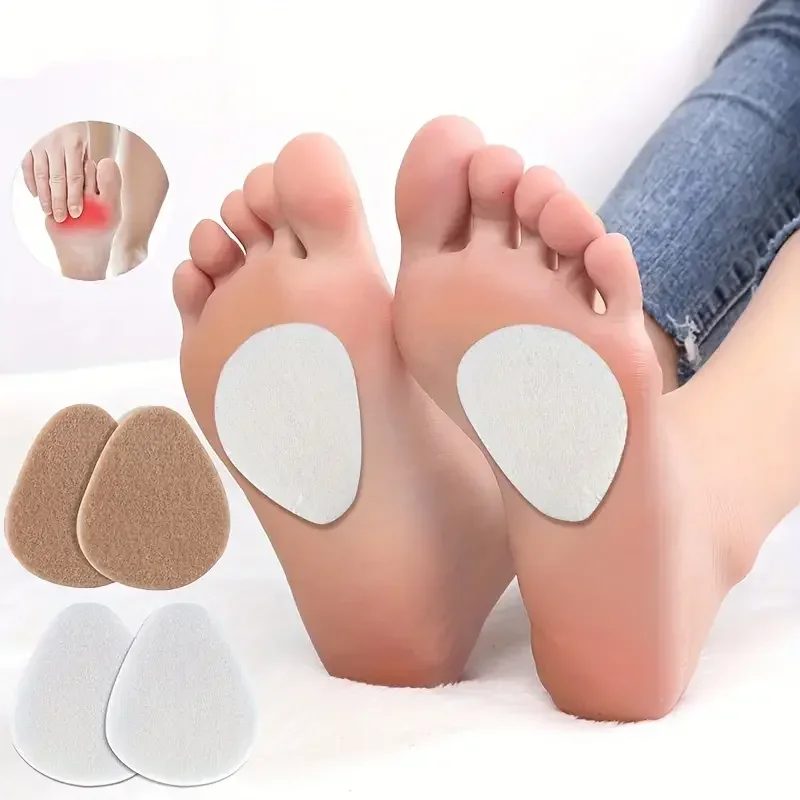 

2pcs Metatarsal Felt Feet Pads Insert Pads Foot Cushion Pain Relief Forefoot Support Adhesive Foam Foot Cushion Forefoot Insoles